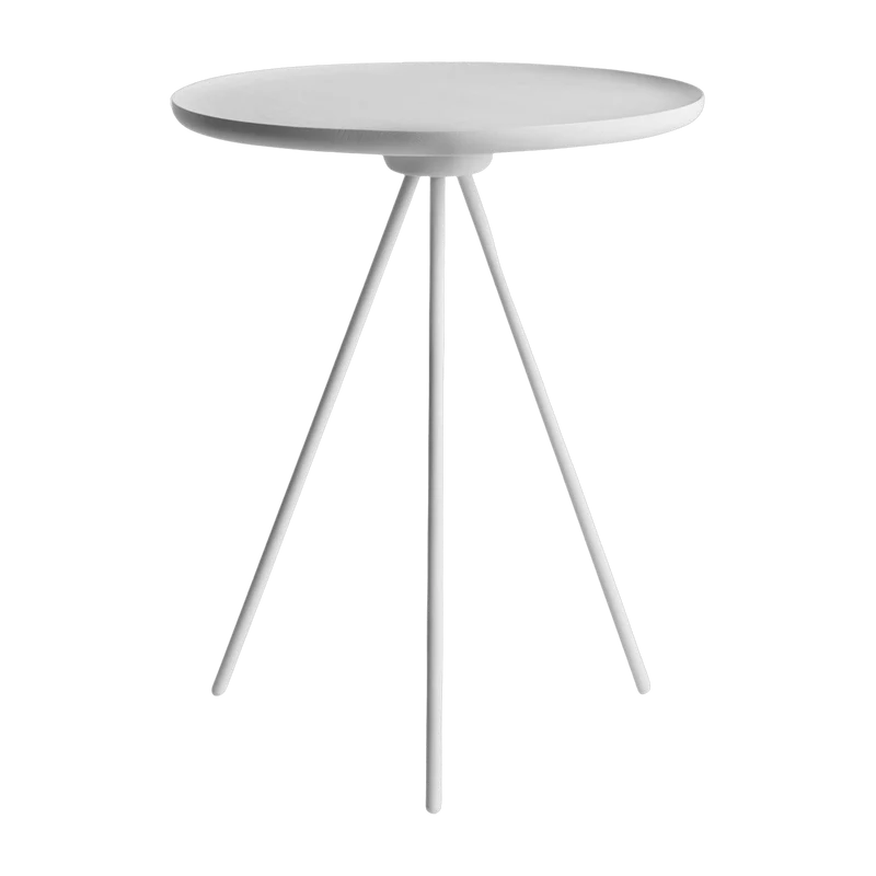 Table d'appoint en frêne blanc et piètement blanc 51 cm Key - Hem