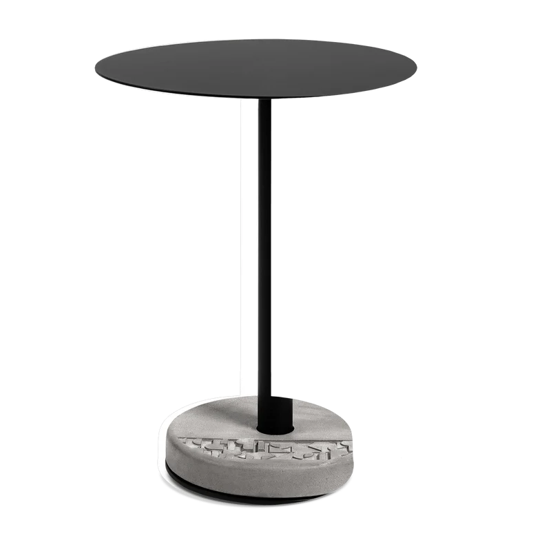 Table de bistro ronde noire Donut - Lyon Béton