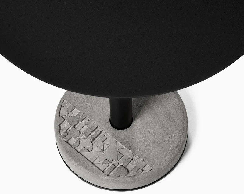 Table de bistro ronde noire Donut - Lyon Béton