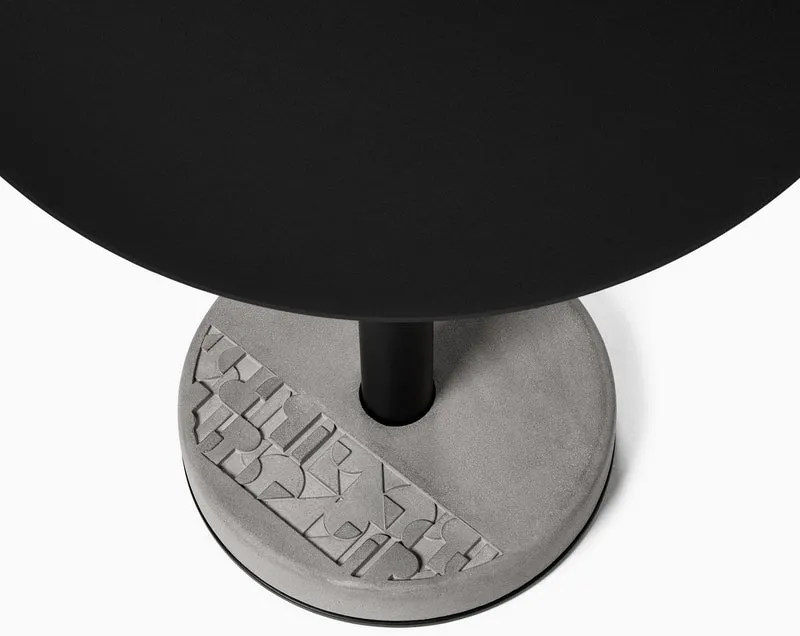 Table de bistro ronde noire Donut - Lyon Béton