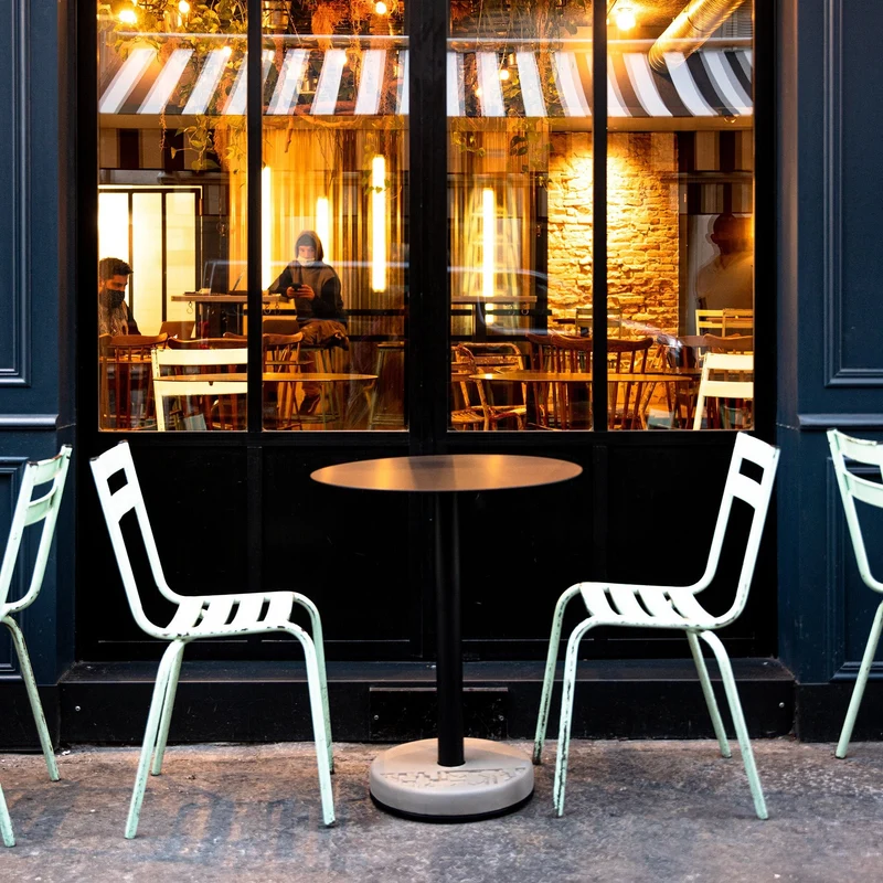 Table de bistro ronde noire Donut - Lyon Béton