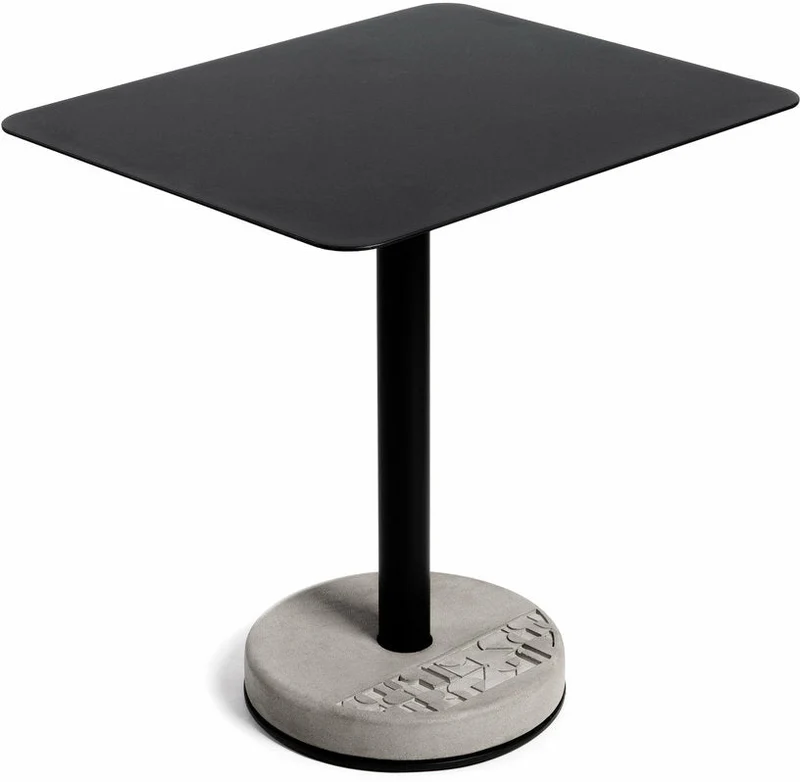 Table de bistro rectangulaire noire Donut - Lyon Béton