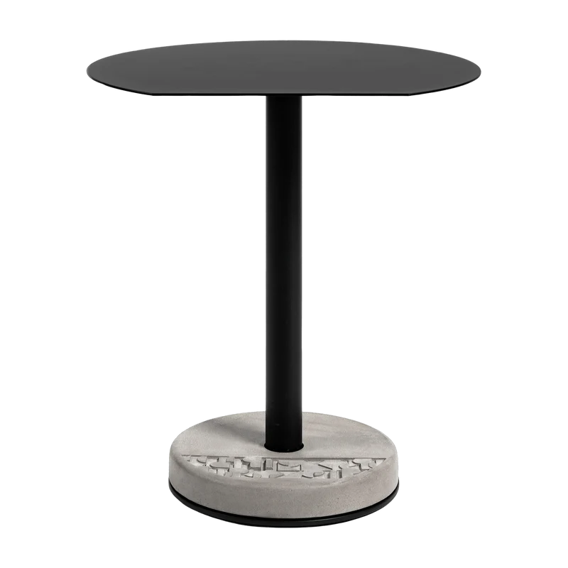 Table de bistro tronquée noire Donut - Lyon Béton
