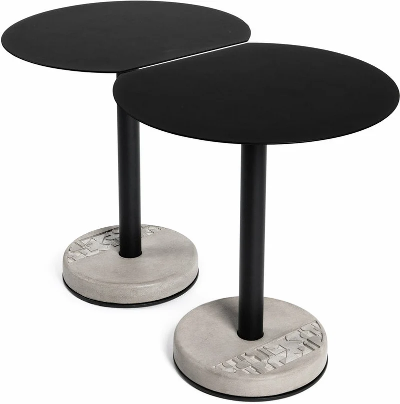 Table de bistro tronquée noire Donut - Lyon Béton