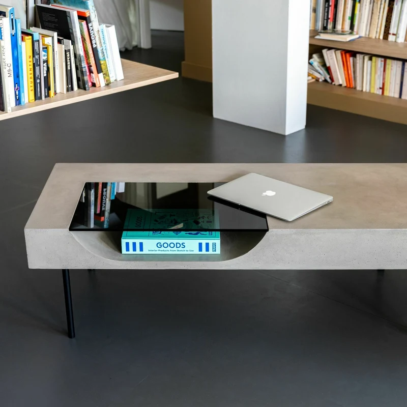 Table basse en béton et acier Curb - Lyon Béton