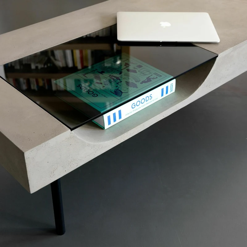 Table basse en béton et acier Curb - Lyon Béton
