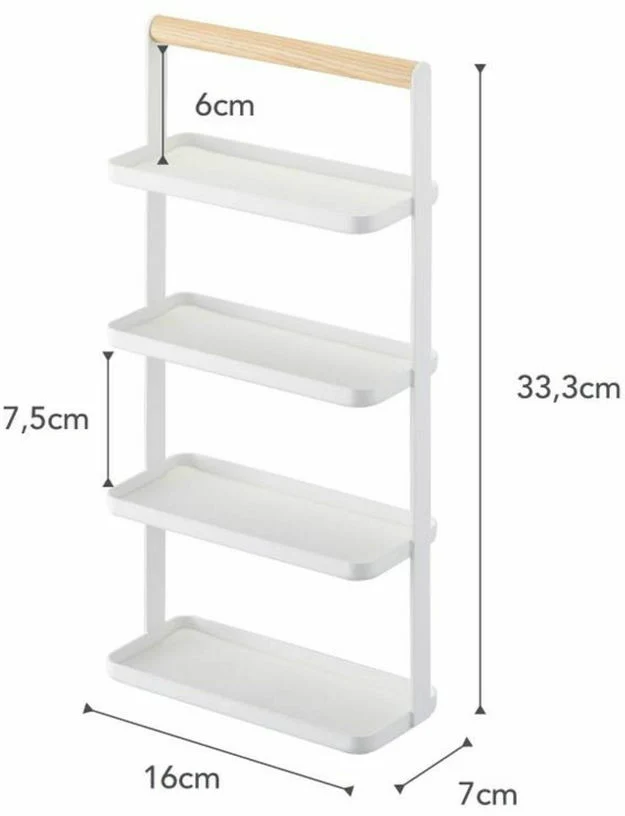 Plateau d'accessoires à 4 niveaux en acier blanc - Yamazaki