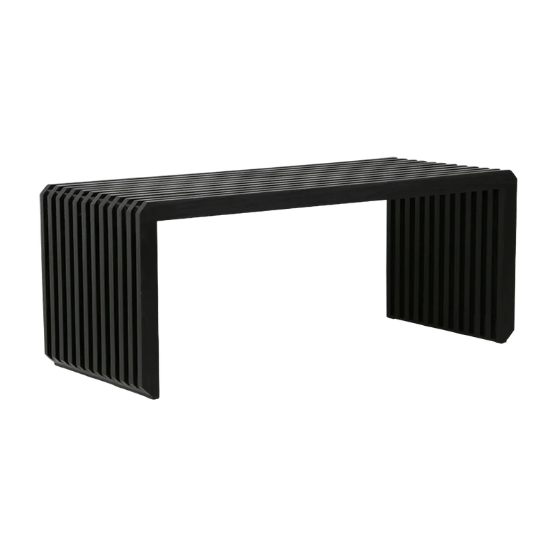 Banc 96 cm à lattes noires - HKliving