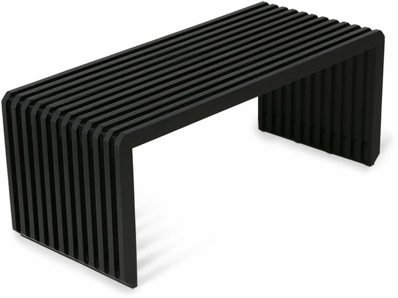 Banc 96 cm à lattes noires - HKliving