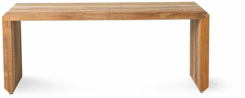 Banc à lattes en bois de teck 96 cm - HKliving
