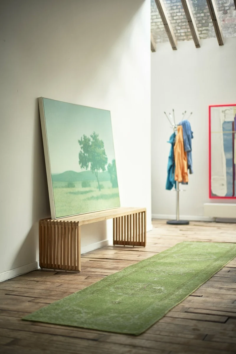 Banc à lattes en bois de teck 96 cm - HKliving