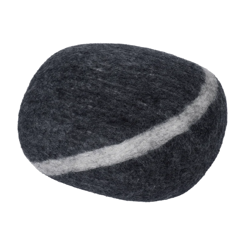 Pouf en laine anthracite marbré S Hugo - myfelt
