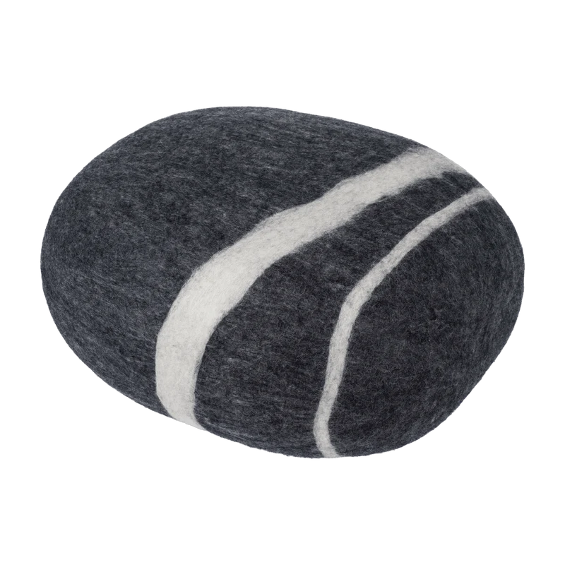 Pouf en laine anthracite marbré XL Hugo - myfelt