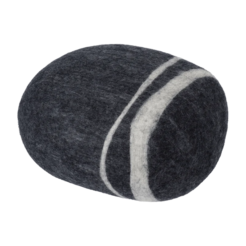 Pouf en laine anthracite marbré M Hugo - myfelt