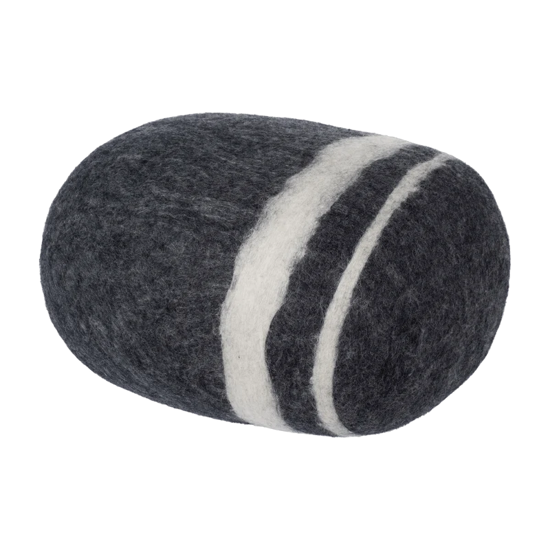 Pouf en laine anthracite marbré L Hugo - myfelt