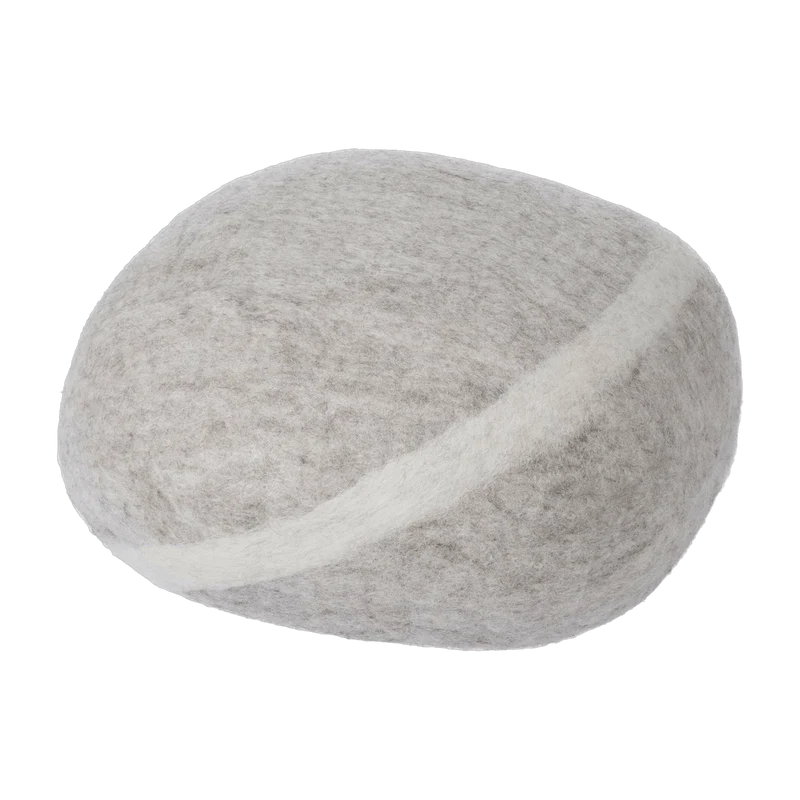 Pouf en laine beige marbré S Béla - myfelt