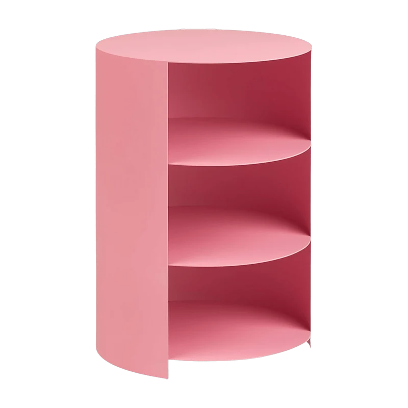 Table d'appoint à roulettes en acier rose 70 cm Hide Pedestal - Hem