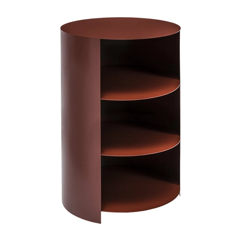 Table d'appoint à roulettes en acier rouge foncé 70 cm Hide Pedestal - Hem
