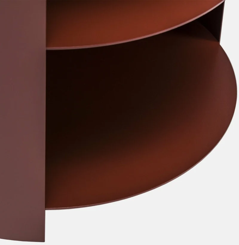 Table d'appoint à roulettes en acier rouge foncé 70 cm Hide Pedestal - Hem