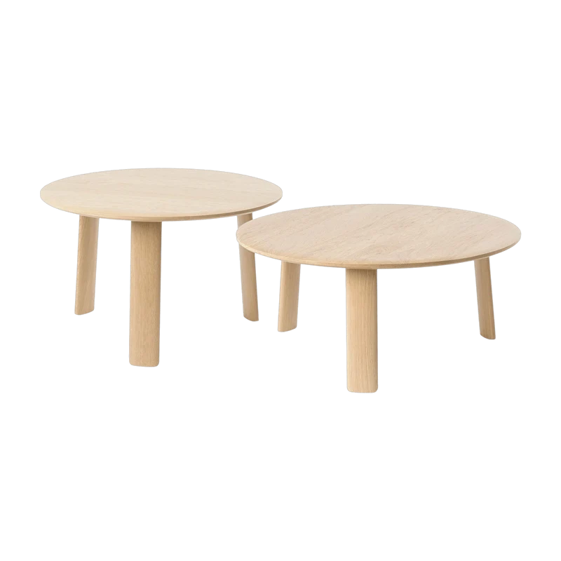 2 tables basses en chêne 60 et 70 cm Alle - Hem