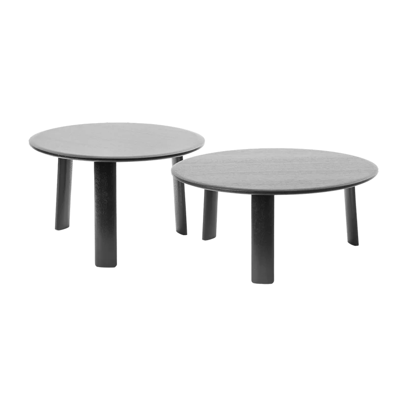 2 tables basses en chêne noir 60 et 70 cm Alle - Hem