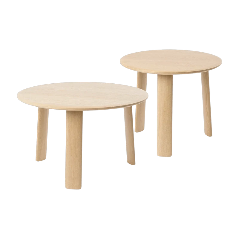 2 tables basses en chêne 50 et 60 cm Alle - Hem