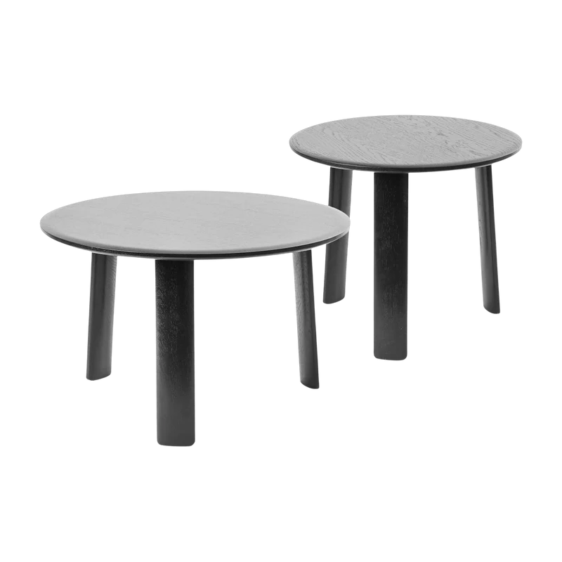 2 tables basses en chêne noir 50 et 60 cm Alle - Hem