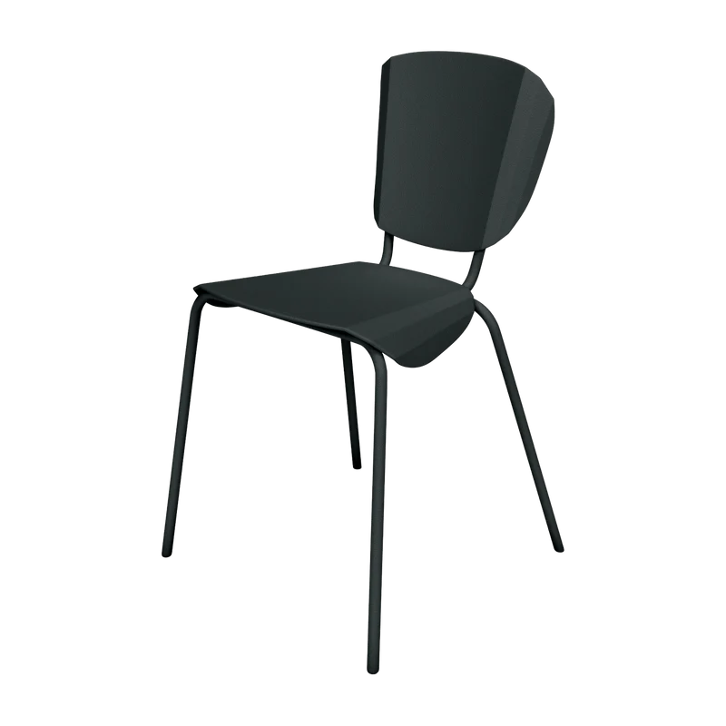 Chaise en acier mat anthracite Batchair - Matière Grise