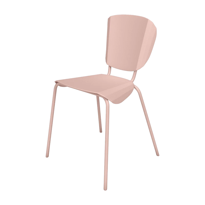 Chaise en acier mat baby pink Batchair - Matière Grise