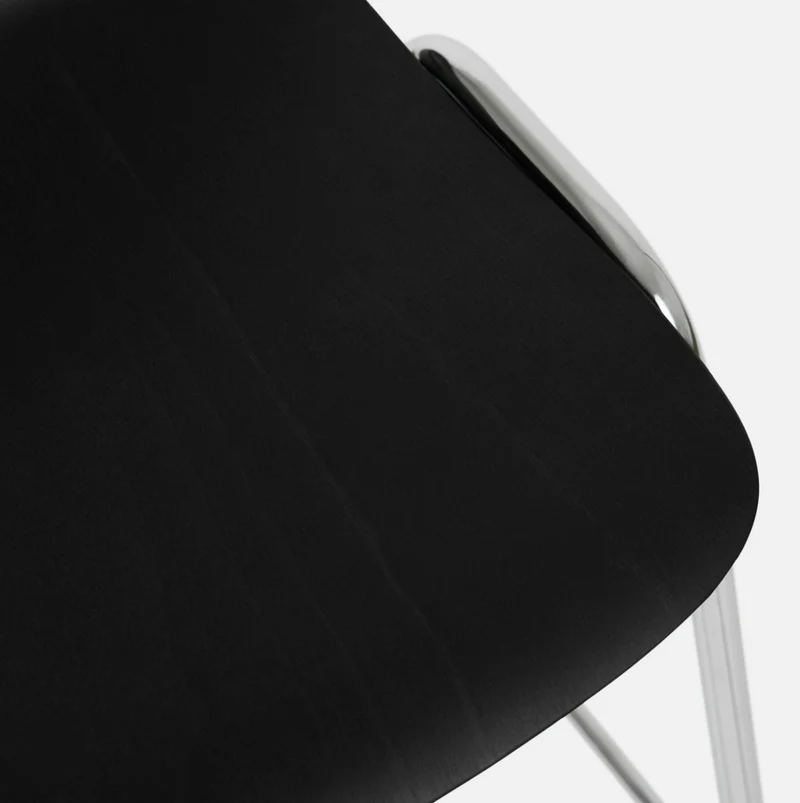 Tabouret de bar 65 cm en bois noir et cadre argenté Touchwood - Hem