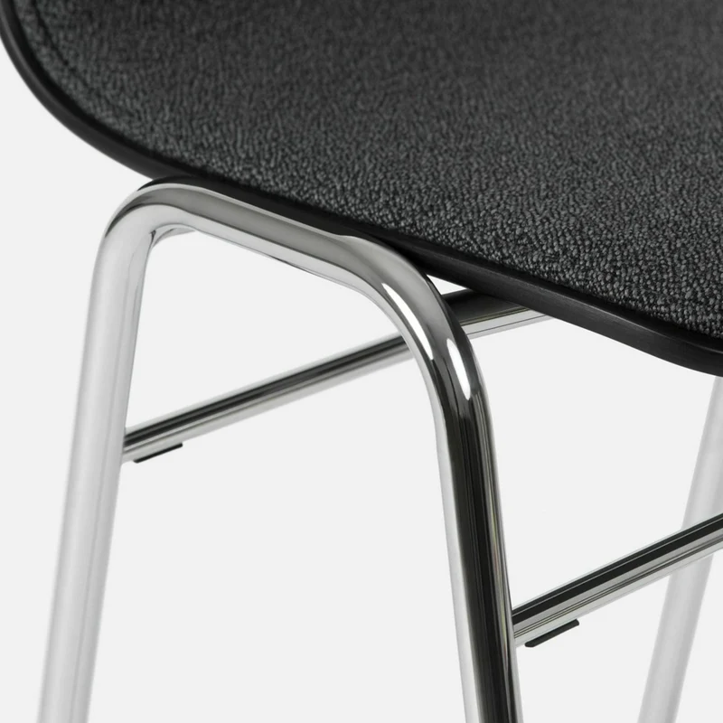 Tabouret de bar 65 cm en tissu noir et cadre argenté Touchwood - Hem