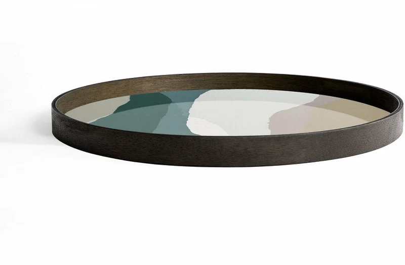 Plateau rond en verre Slate Wabi Sabi L - Ethnicraft Accessories
