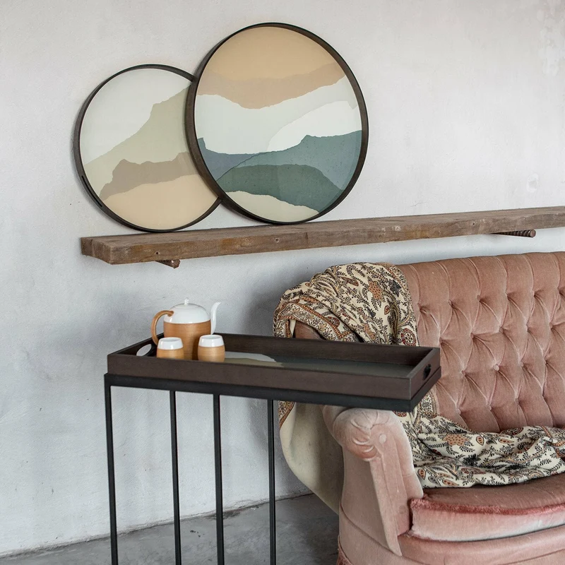 Plateau rond en verre Slate Wabi Sabi L - Ethnicraft Accessories