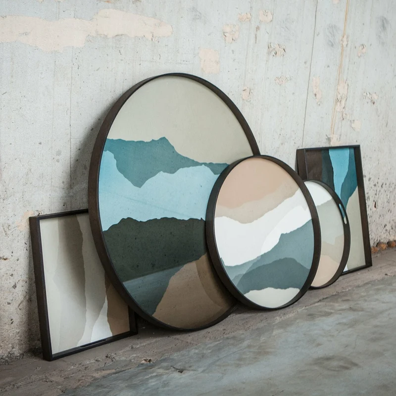Plateau rond en verre Slate Wabi Sabi L - Ethnicraft Accessories
