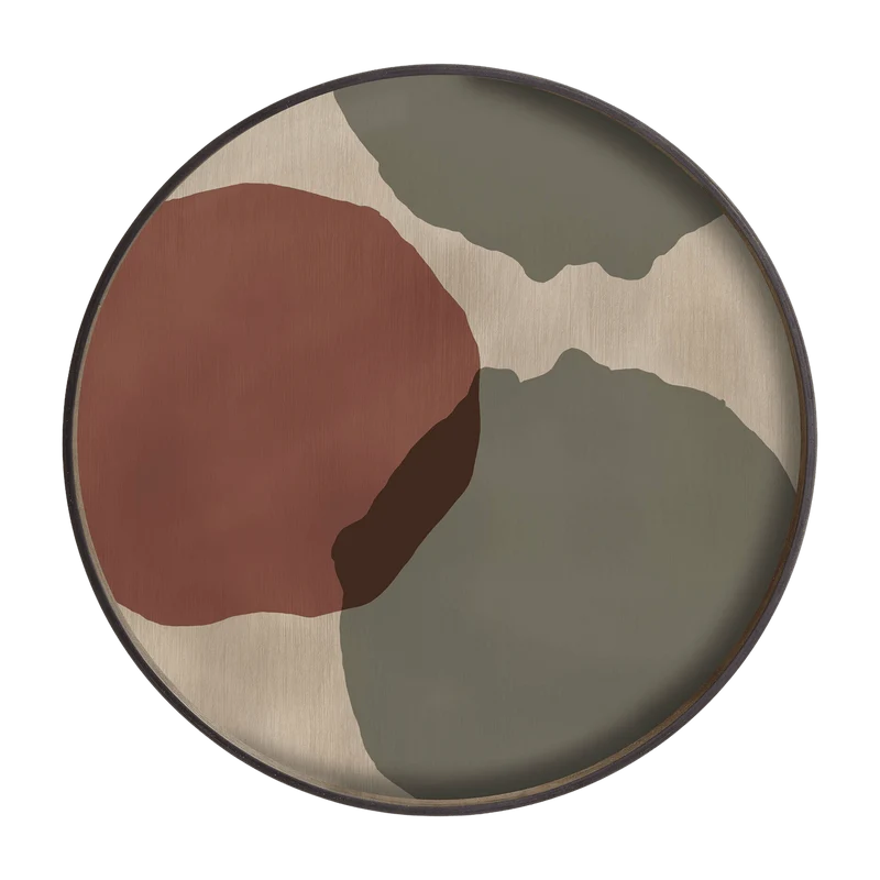Plateau rond en verre Overlapping Dots L - Ethnicraft Accessories