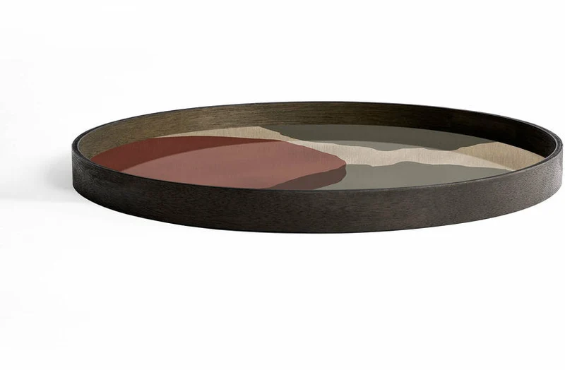 Plateau rond en verre Overlapping Dots L - Ethnicraft Accessories