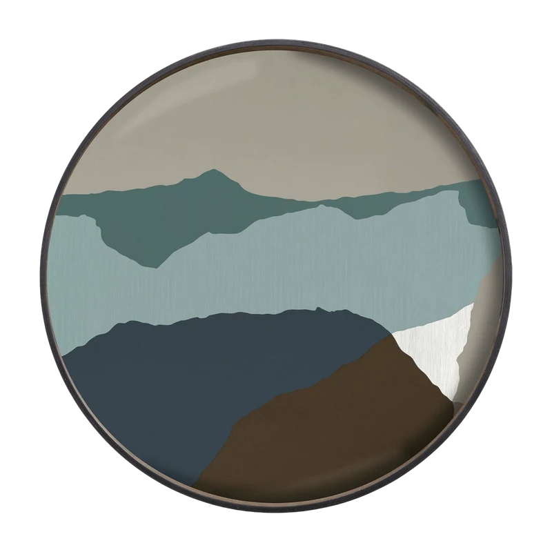 Plateau en verre rond Graphite Wabi Sabi XL - Ethnicraft Accessories