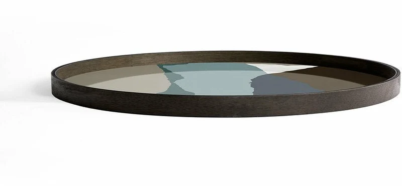 Plateau en verre rond Graphite Wabi Sabi XL - Ethnicraft Accessories
