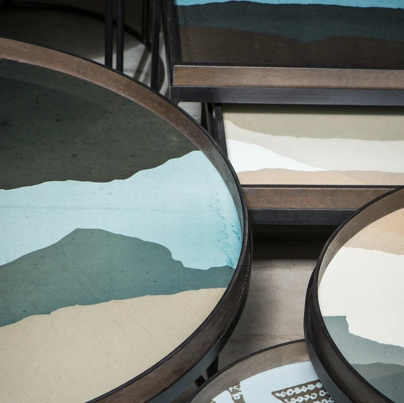 Plateau en verre rond Graphite Wabi Sabi XL - Ethnicraft Accessories