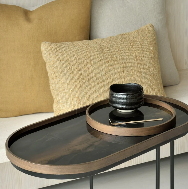 Plateau ovale en verre Bronze Organic M - Ethnicraft Accessories