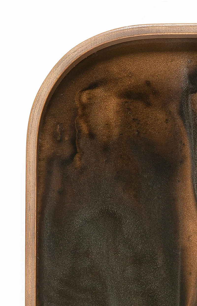 Plateau de service ovale en verre Bronze Organic 24x42 cm - Ethnicraft Accessories