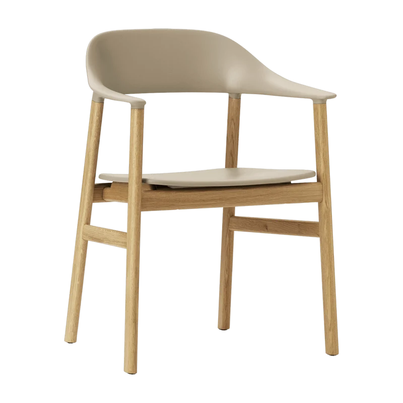 Chaise avec accoudoirs en chêne et polypropylène sable Herit Sand - Normann Copenhagen