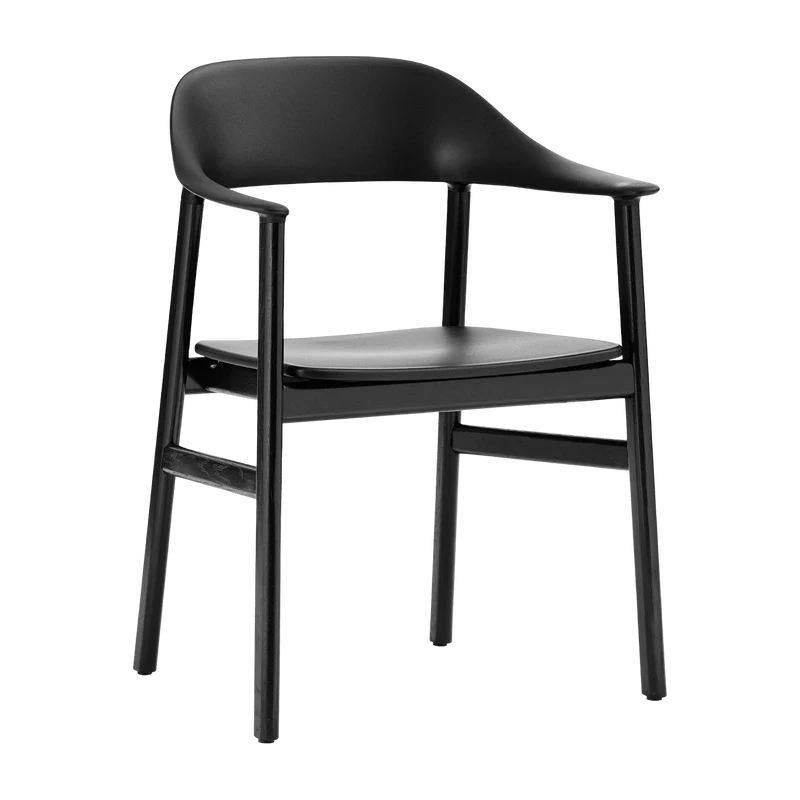 Chaise avec accoudoirs en chêne noir et polypropylène noir Herit noir - Normann Copenhagen
