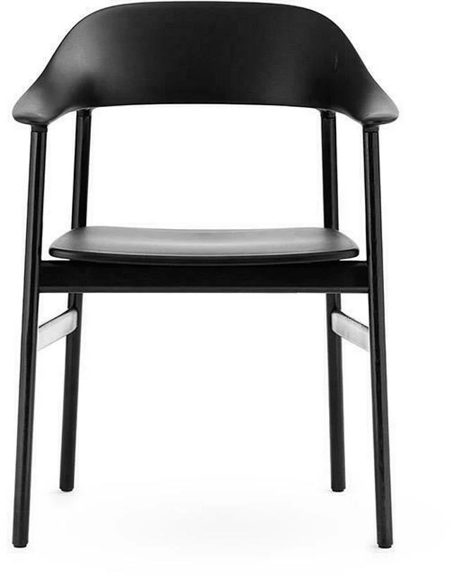 Chaise avec accoudoirs en chêne noir et polypropylène noir Herit noir - Normann Copenhagen