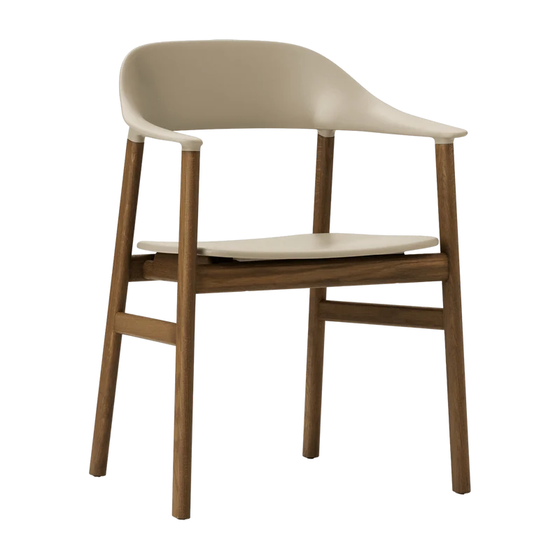 Chaise avec accoudoirs en chêne teinté et polypropylène sable Herit Sand - Normann Copenhagen