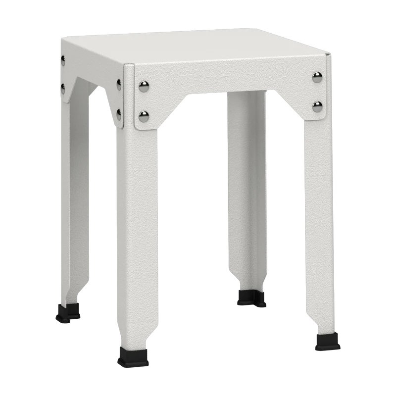 Tabouret en acier galvanisé blanc 45 cm Hegoa - Matière Grise