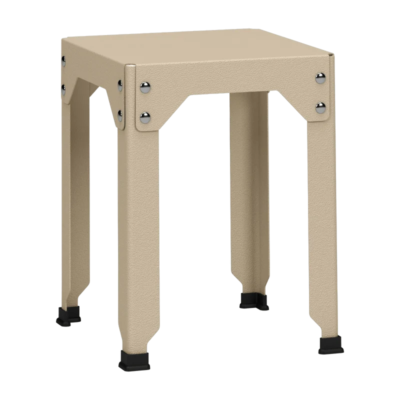 Tabouret en acier galvanisé crème 45 cm Hegoa - Matière Grise