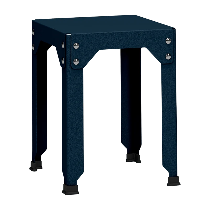 Tabouret en acier galvanisé denim 45 cm Hegoa - Matière Grise
