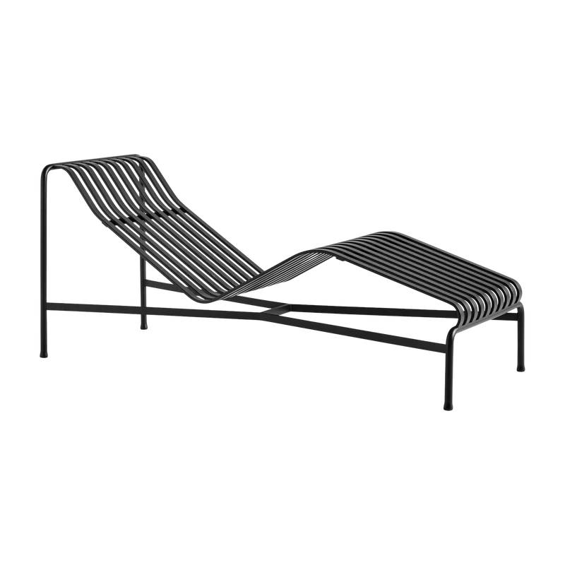 Chaise longue en métal anthracite Palissade - HAY