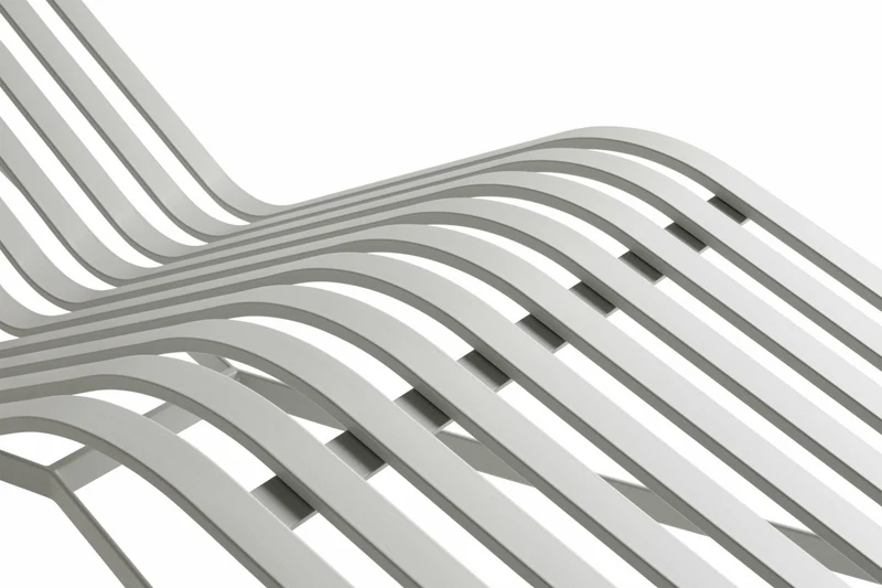 Chaise longue en métal gris Palissade - HAY